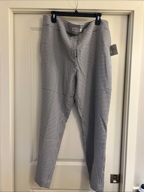 Kasper Black and White Houndstooth Straight Pants